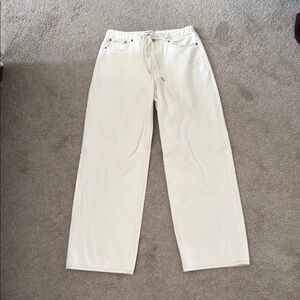 Abercrombie & Fitch Off-White Straight Leg Jeans